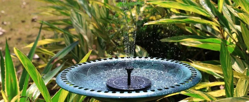 Solar Garden Fountain - Natural Relaxation, Cordless, with 6 Types of Water Jet