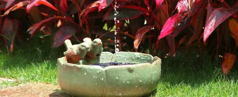 Solar Garden Fountain - Natural Relaxation, Cordless, with 6 Types of Water Jet