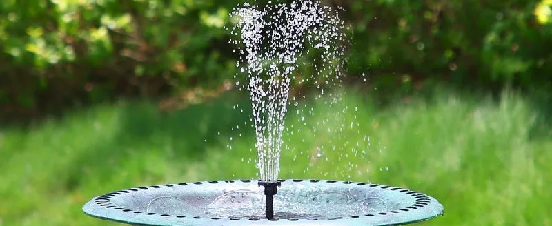 Solar Garden Fountain - Natural Relaxation, Cordless, with 6 Types of Water Jet